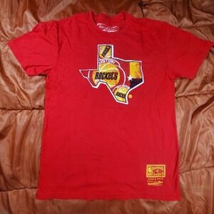 Houston Rockets Medium Mitchell & Ness Hardwood Classics Hometown‎ T-Shirt Red